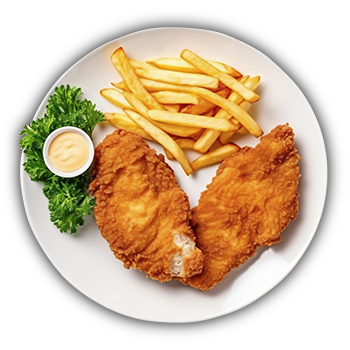 Hühnerschnitzel Teller